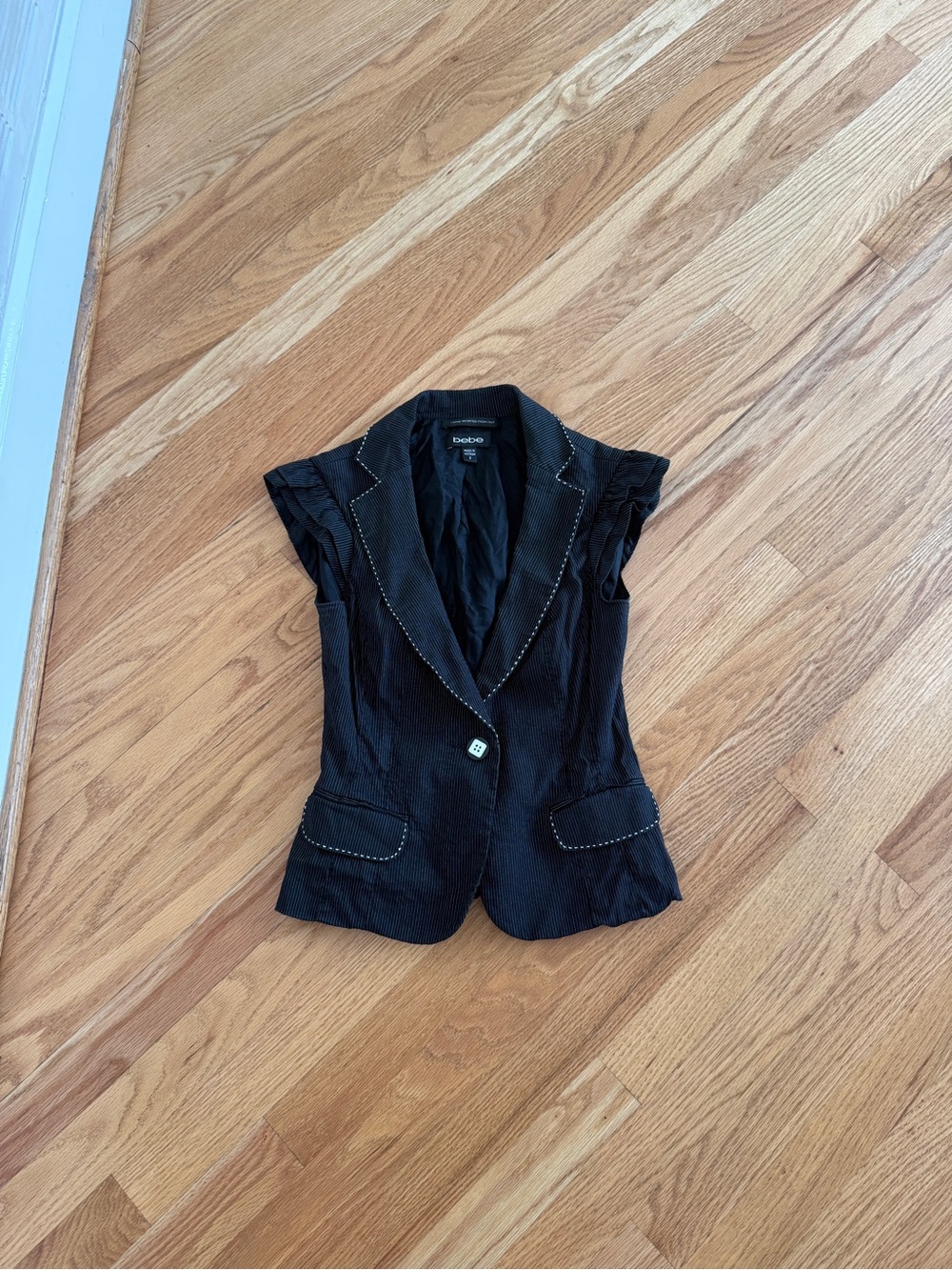 Y2k vintage Bebe sexy vest office blazer top size 2 linen